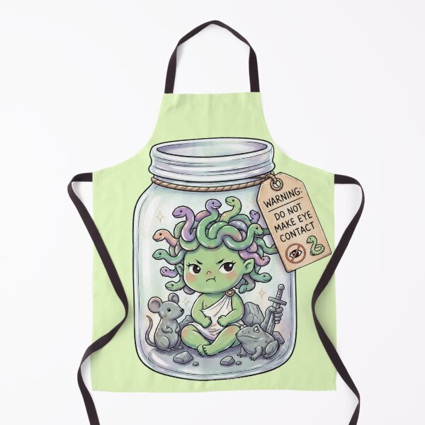 Item preview, Cute Baby Medusa in a Jar - Do Not Make Eye Contact designed and sold by MythoWorldddd.