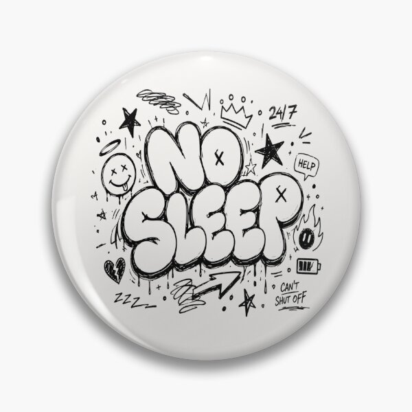 Item preview, NO SLEEP Bubble Graffiti Typography | Chaotic Doodle Streetwear Design designed and sold by J&J's Creation.