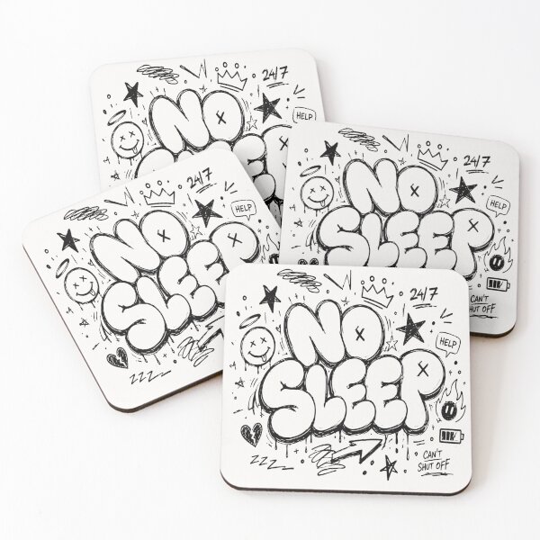 Item preview, NO SLEEP Bubble Graffiti Typography | Chaotic Doodle Streetwear Design designed and sold by J&J's Creation.