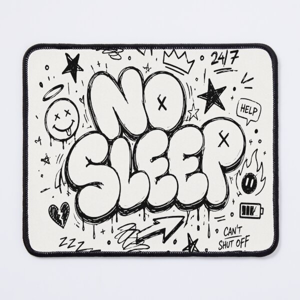 Item preview, NO SLEEP Bubble Graffiti Typography | Chaotic Doodle Streetwear Design designed and sold by J&J's Creation.