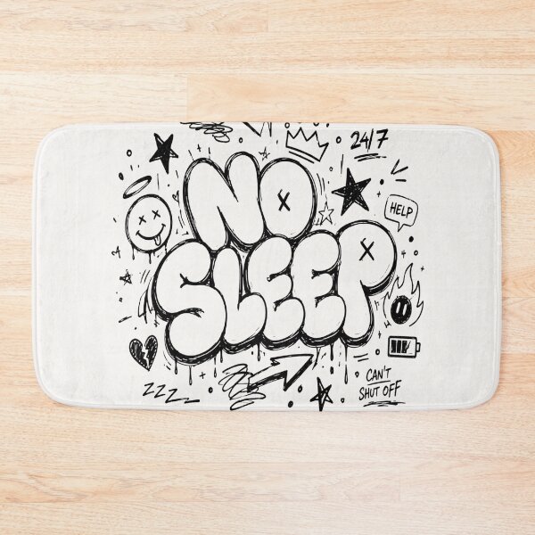 Item preview, NO SLEEP Bubble Graffiti Typography | Chaotic Doodle Streetwear Design designed and sold by J&J's Creation.