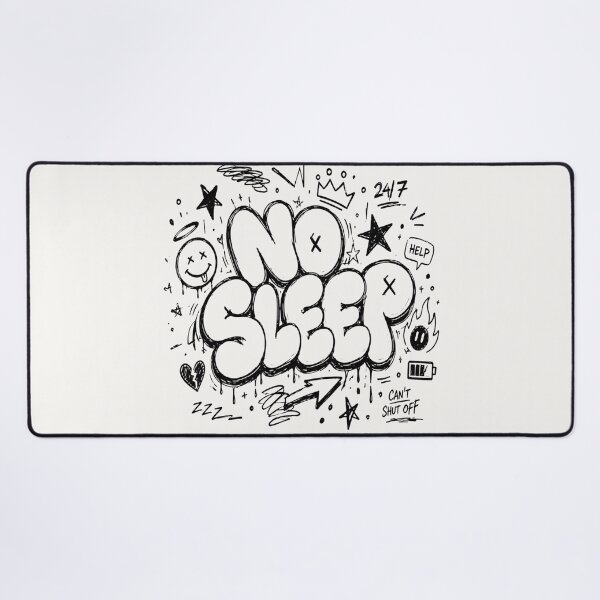 Item preview, NO SLEEP Bubble Graffiti Typography | Chaotic Doodle Streetwear Design designed and sold by J&J's Creation.