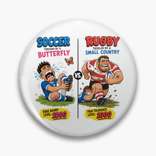 Item preview, Football vs Rugby Cartoon T-Shirt – Drama vs Real Toughness designed and sold by SarcasmOnCotton.