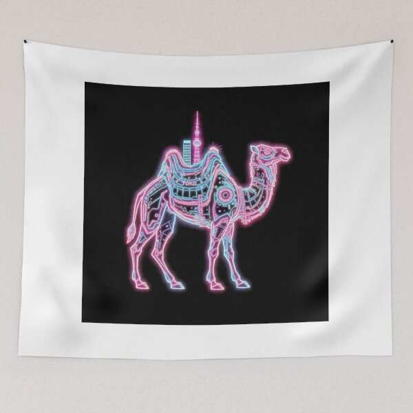 Item preview, Neo Tokyo Neon Camel – Cyberpunk Synthwave Desert Beast designed and sold by Neo Tokio.