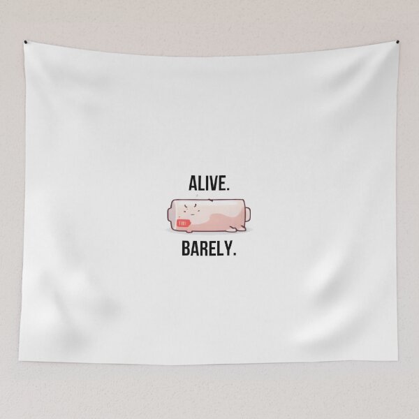 Item preview, Alive. Barely. Cute Low Battery T-Shirt | Funny Introvert Gift designed and sold by QuotesFashion.
