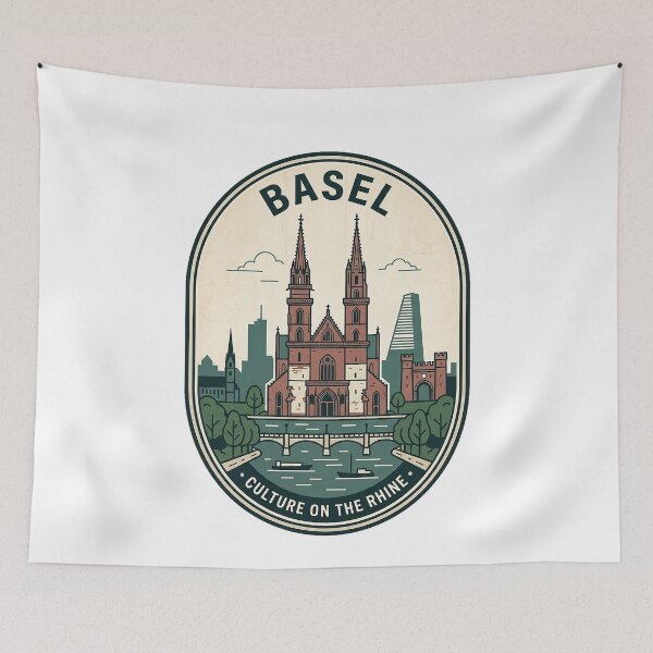 Item preview, Basel Switzerland Vintage Travel Badge Rhine River designed and sold by k3rstman1.