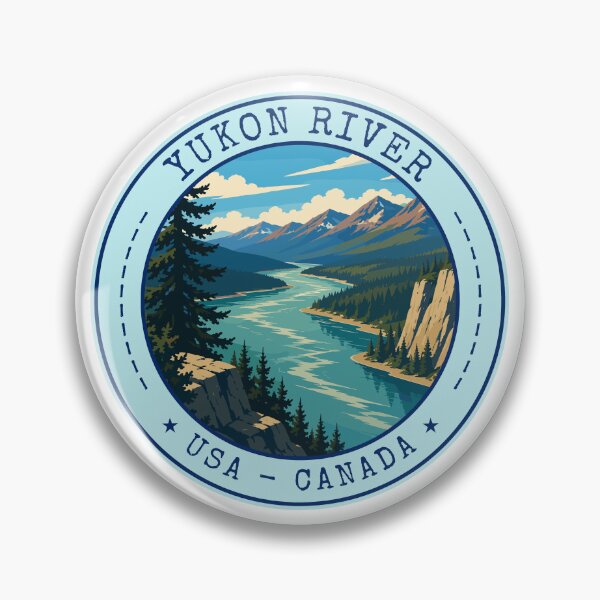 Item preview, Yukon River USA-Canada, Vintage Travel Art Circle Emblem designed and sold by MaateoDesign.