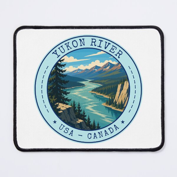 Item preview, Yukon River USA-Canada, Vintage Travel Art Circle Emblem designed and sold by MaateoDesign.