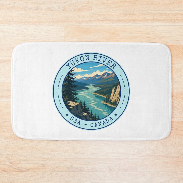 Item preview, Yukon River USA-Canada, Vintage Travel Art Circle Emblem designed and sold by MaateoDesign.