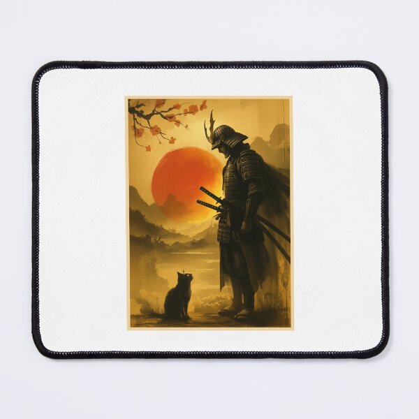 Item preview, Cat and Samurai Warrior Vintage Japanese designed and sold by nosu-art-pod.