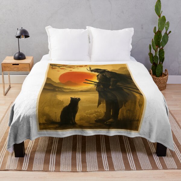 Item preview, Cat and Samurai Warrior Vintage Japanese designed and sold by nosu-art-pod.