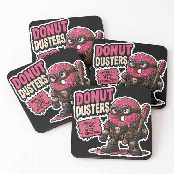 Item preview, Donut Dusters Funny Sticker | Wasteland Donut Warrior designed and sold by Snackwave Ninety.