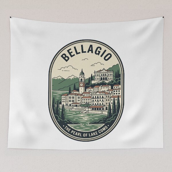 Item preview, Vintage Bellagio Italy Lake Como Travel Badge designed and sold by k3rstman1.