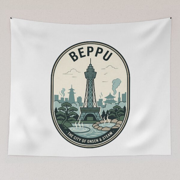 Item preview, Vintage Beppu Japan Onsen Travel Badge designed and sold by k3rstman1.
