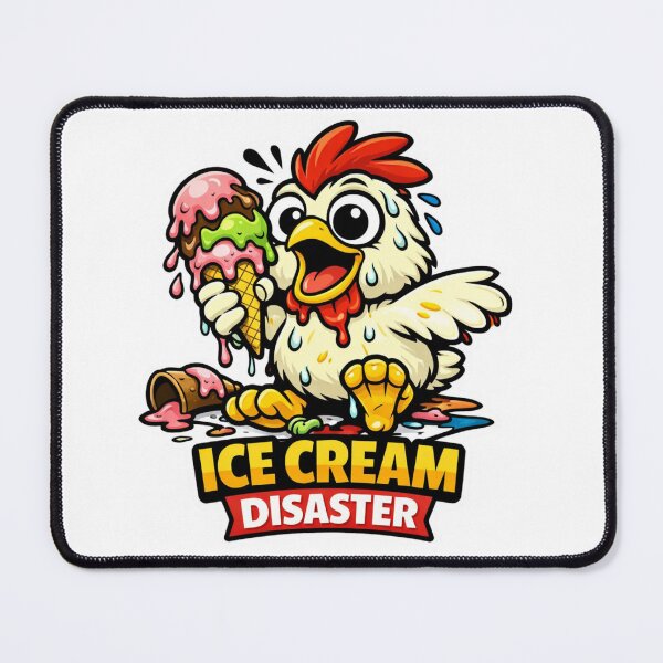 Item preview, Ice Cream Disaster – Retro Chicken Chaos Meltdown T-Shirt designed and sold by MerchlyMike.