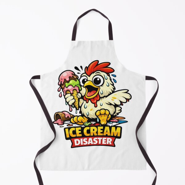 Item preview, Ice Cream Disaster – Retro Chicken Chaos Meltdown T-Shirt designed and sold by MerchlyMike.