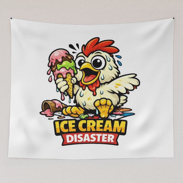 Item preview, Ice Cream Disaster – Retro Chicken Chaos Meltdown T-Shirt designed and sold by MerchlyMike.