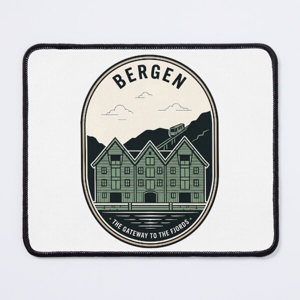 Item preview, Vintage Bergen Norway Fjord Gateway Travel Badge designed and sold by k3rstman1.