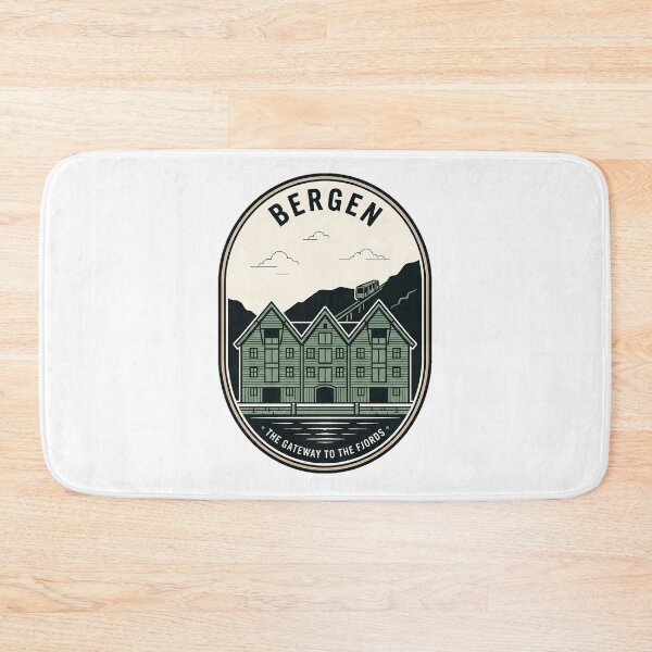 Item preview, Vintage Bergen Norway Fjord Gateway Travel Badge designed and sold by k3rstman1.