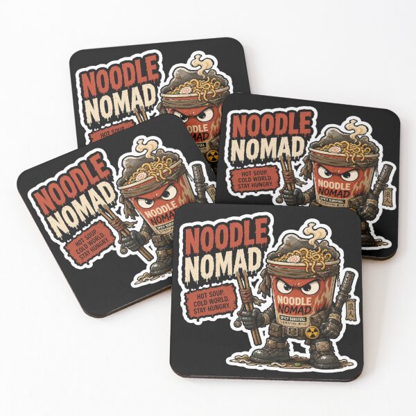 Item preview, Noodle Nomad Funny Sticker | Wasteland Ramen Warrior designed and sold by Snackwave Ninety.