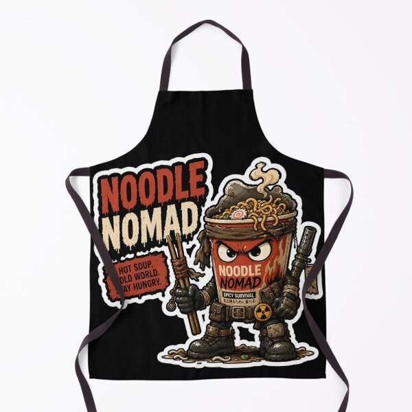 Item preview, Noodle Nomad Funny Sticker | Wasteland Ramen Warrior designed and sold by Snackwave Ninety.