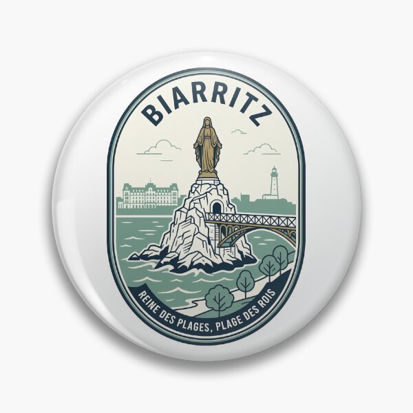 Item preview, Vintage Biarritz France Coastal Travel Badge Emblem designed and sold by k3rstman1.