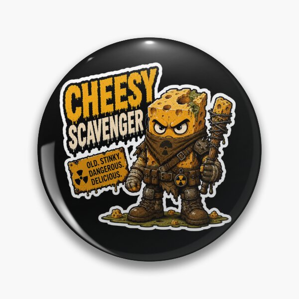 Item preview, Cheesy Scavenger Funny Sticker | Wasteland Cheese Warrior designed and sold by Snackwave Ninety.