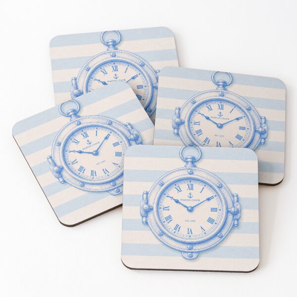 Item preview, Nautical Ship Clock Artwork Inspired by Vintage Harbor Interiors designed and sold by CosmicAnomaly.