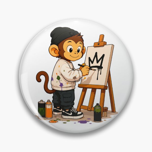 Item preview, Cute Monkey Graffiti Artist Cartoon Vector Design designed and sold by Krincydigitalart.