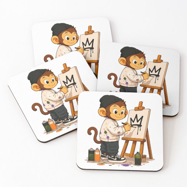 Item preview, Cute Monkey Graffiti Artist Cartoon Vector Design designed and sold by Krincydigitalart.