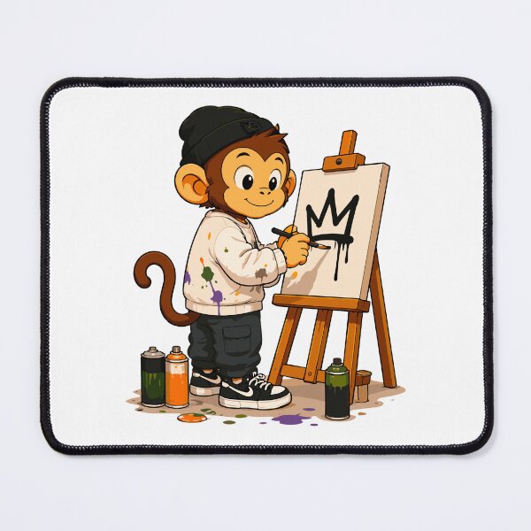Item preview, Cute Monkey Graffiti Artist Cartoon Vector Design designed and sold by Krincydigitalart.