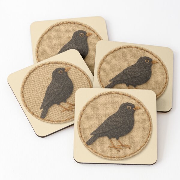 Item preview, Rustic Blackbird Embroidery Patch designed and sold by ChirpInc.