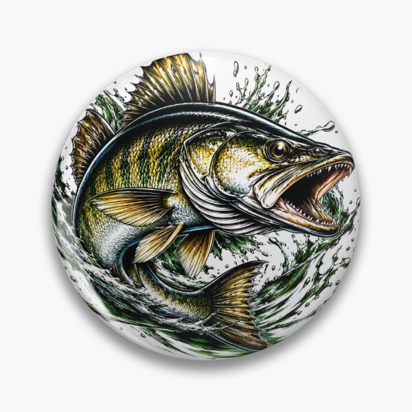Item preview, Colorful Zander Fish Illustration – Fishing T‑Shirt Design designed and sold by GeaSupplyStudio.