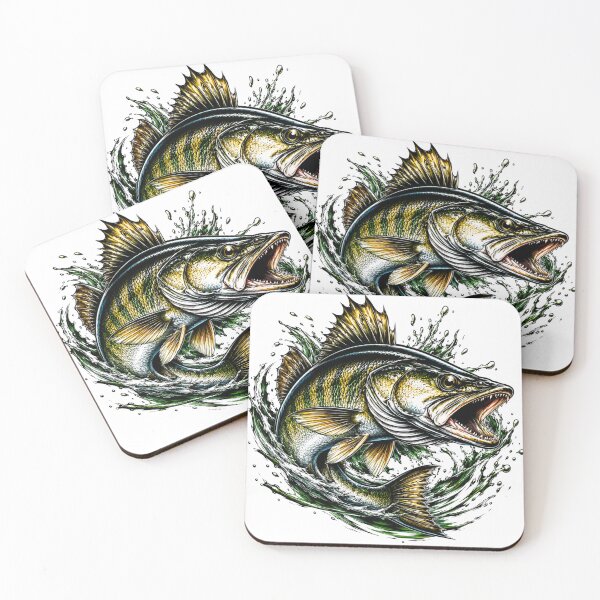 Item preview, Colorful Zander Fish Illustration – Fishing T‑Shirt Design designed and sold by GeaSupplyStudio.
