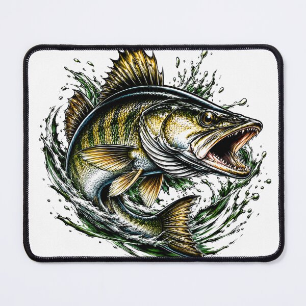 Item preview, Colorful Zander Fish Illustration – Fishing T‑Shirt Design designed and sold by GeaSupplyStudio.