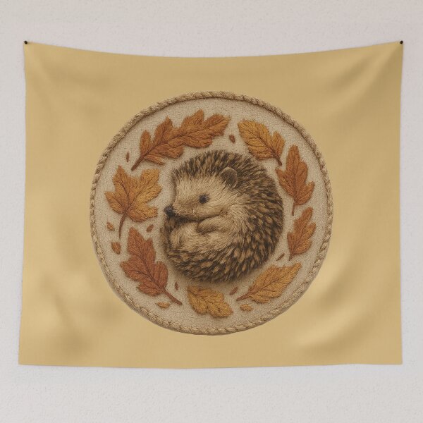 Item preview, Cosy Hedgehog Autumn Patch designed and sold by ChirpInc.