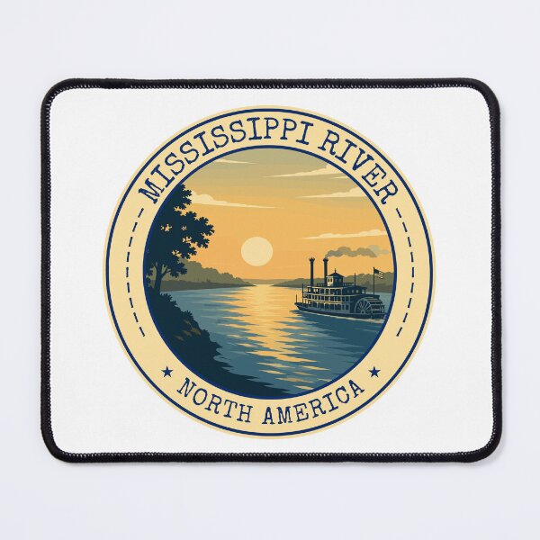 Item preview, Mississippi River, USA, Vintage Travel Art Circle Emblem designed and sold by MaateoDesign.