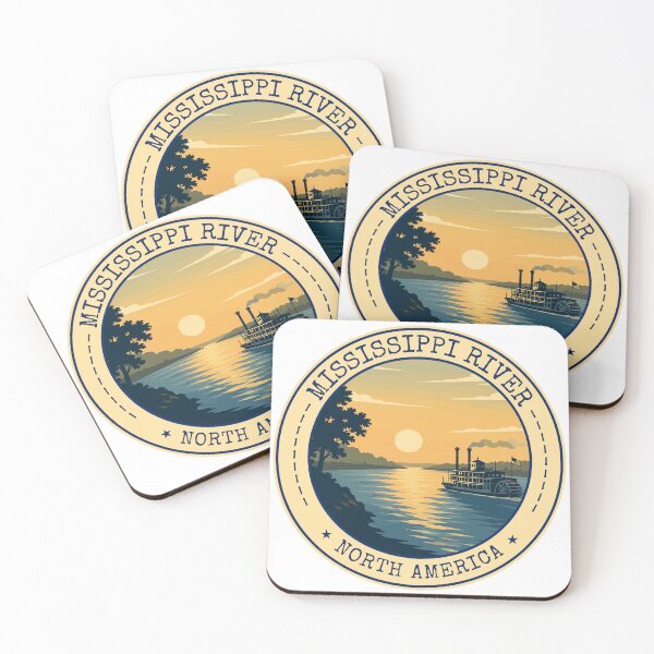 Item preview, Mississippi River, USA, Vintage Travel Art Circle Emblem designed and sold by MaateoDesign.