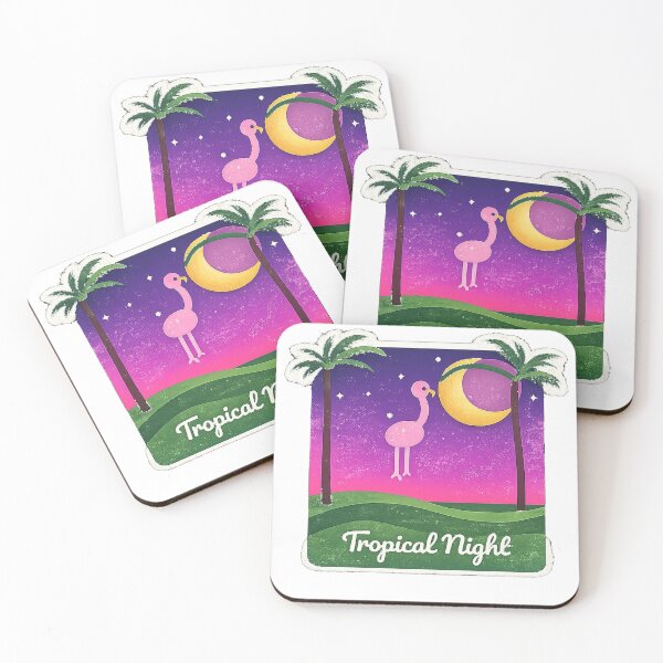 Item preview, Tropical Night — Flamingo, Palm Trees, Tropical Night Design, Summer designed and sold by MajesticDES.