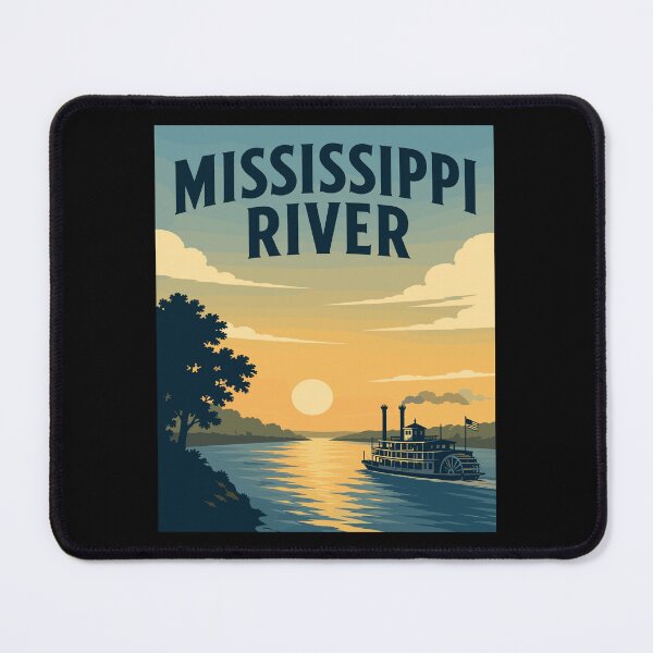 Item preview, Mississippi River Usa, Vintage Art Travel Landscape designed and sold by MaateoDesign.