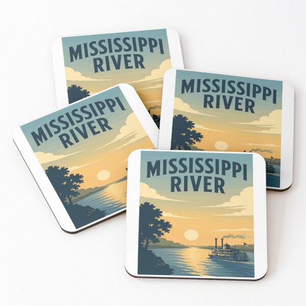 Item preview, Mississippi River Usa, Vintage Art Travel Landscape designed and sold by MaateoDesign.