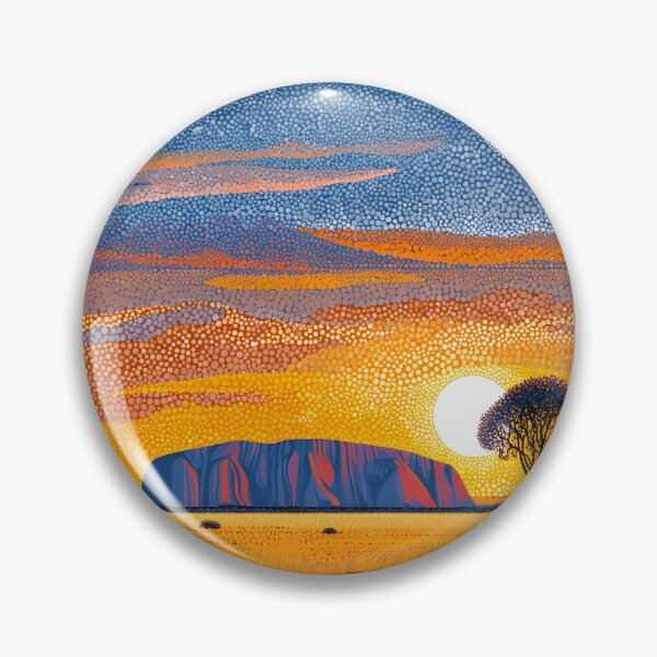 Item preview, Aboriginal Inspired Dot Art - Sun and Moon Lights at Uluru designed and sold by GrinGalore.