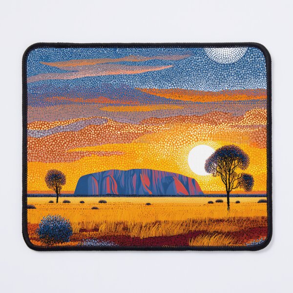 Item preview, Aboriginal Inspired Dot Art - Sun and Moon Lights at Uluru designed and sold by GrinGalore.