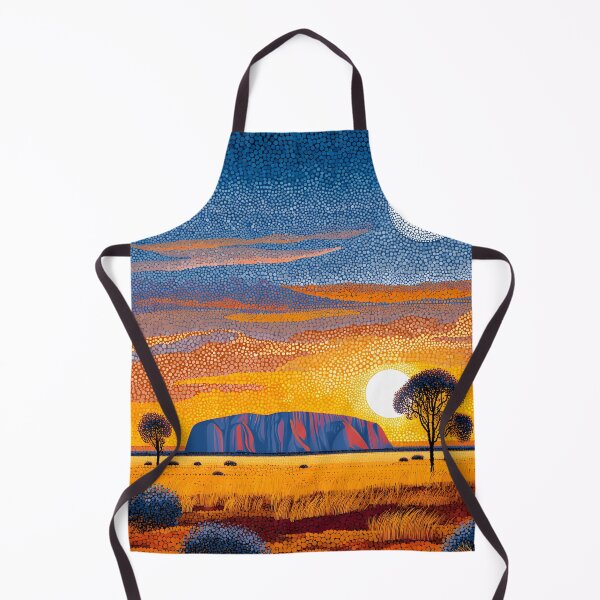 Item preview, Aboriginal Inspired Dot Art - Sun and Moon Lights at Uluru designed and sold by GrinGalore.