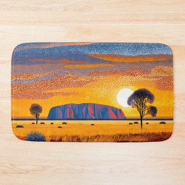 Item preview, Aboriginal Inspired Dot Art - Sun and Moon Lights at Uluru designed and sold by GrinGalore.