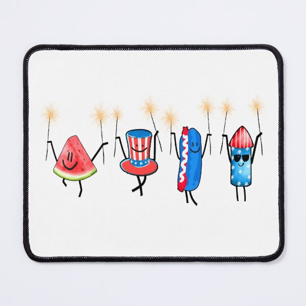 Item preview, Cute Patriotic Doodle Watermelon Hotdog Firework 4th of July designed and sold by BornBorn.