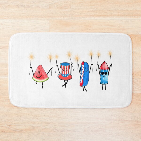 Item preview, Cute Patriotic Doodle Watermelon Hotdog Firework 4th of July designed and sold by BornBorn.
