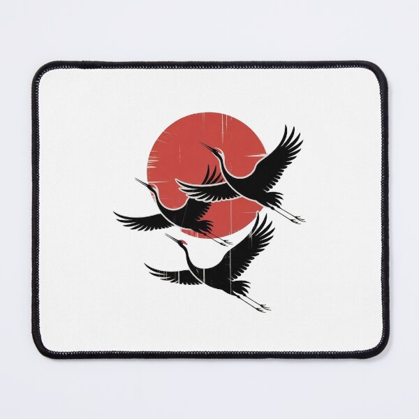 Item preview, Flying Cranes Retro Japanese Nature designed and sold by WikaKowalczyk.