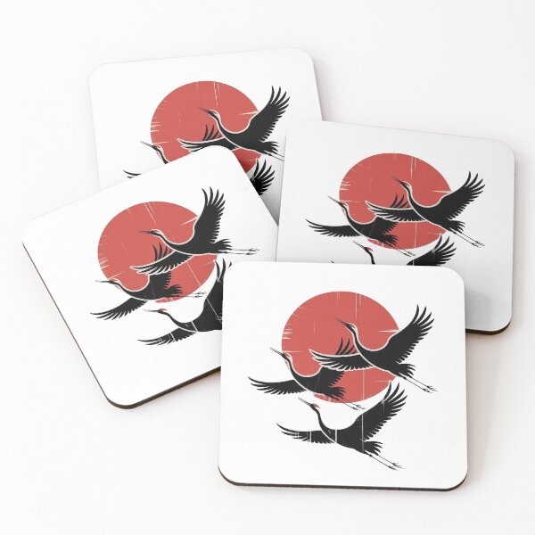 Aperçu de l'œuvre Grues volantes rétro nature japonaise créée et vendue par WikaKowalczyk.