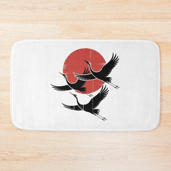 Item preview, Flying Cranes Retro Japanese Nature designed and sold by WikaKowalczyk.